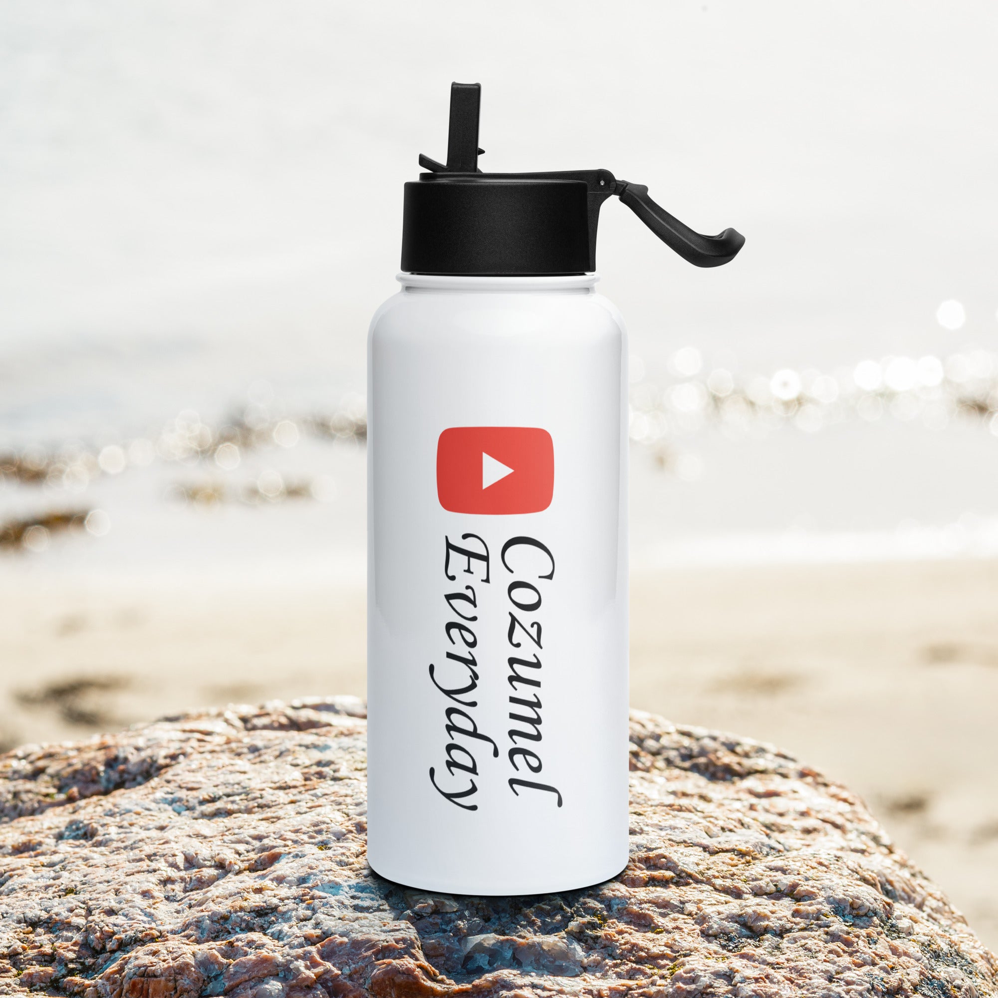 32 oz Stainless steel water bottle with a straw lid