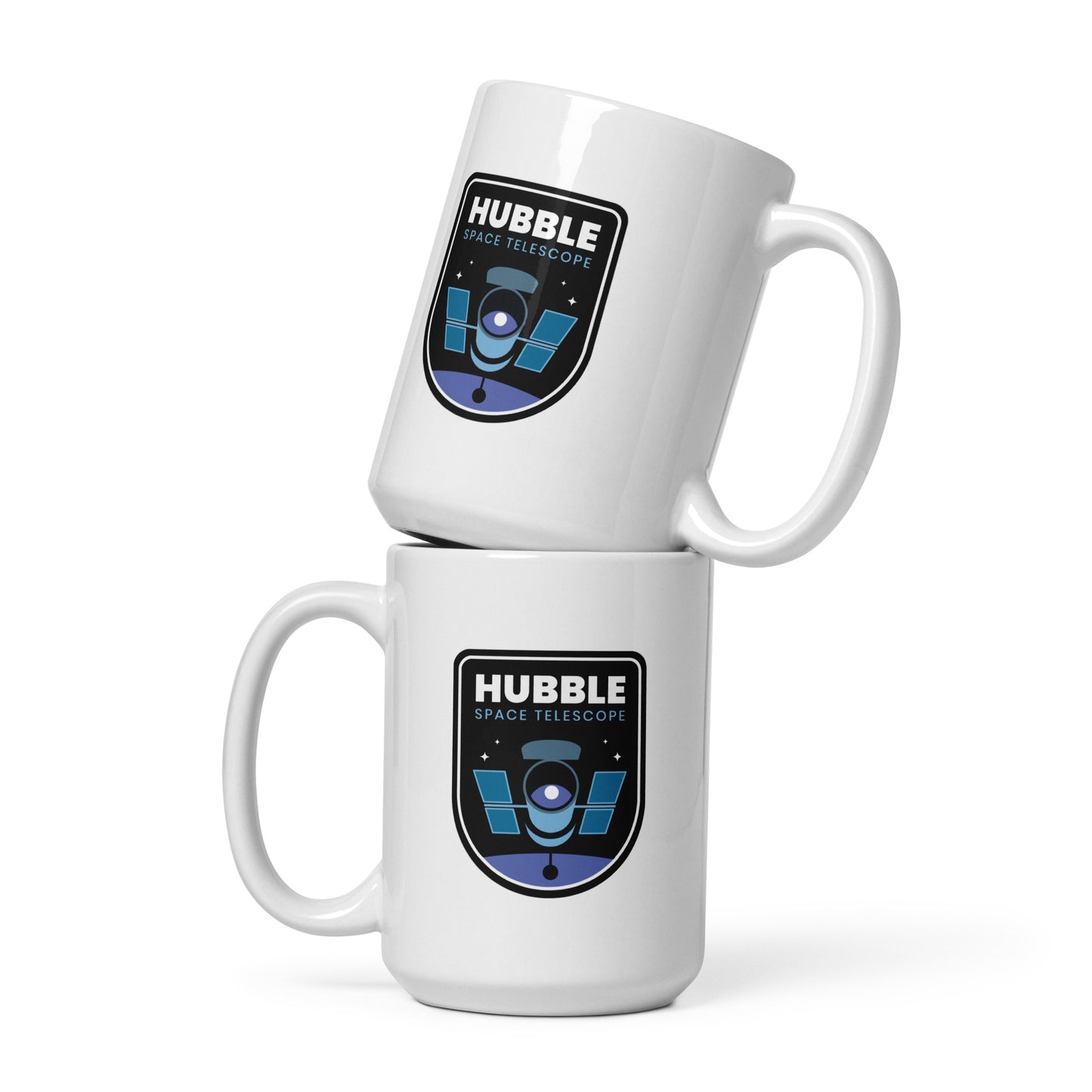 Hubble Shield White glossy mug