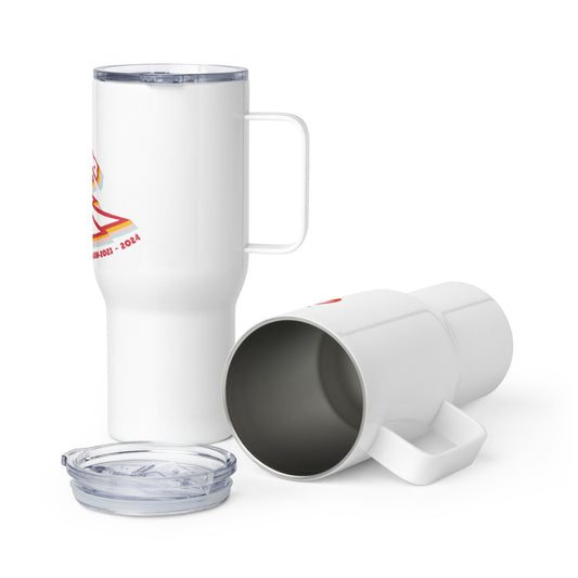 Travel mug with a handle